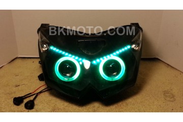 2003 - 2013 Kawasaki Z1000 HID BiXenon Projector kit with angel eyes halo